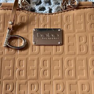 Patent leather “bebe” Los Angeles purse camel color